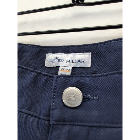 Peter Millar EB66 Performance Golf Pants Men 32x32 Navy Blue Five-Pocket - Picture 2 of 16